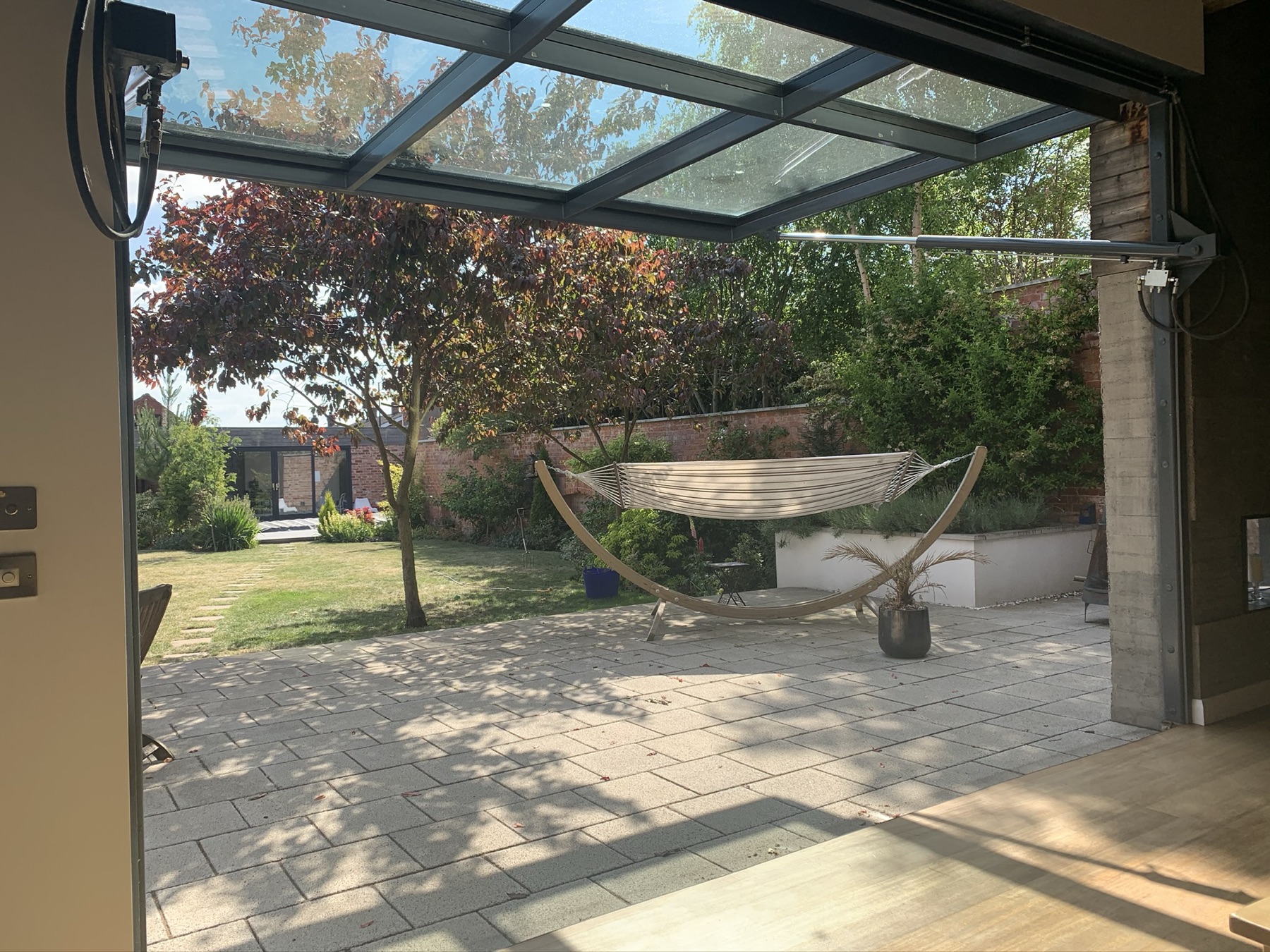 The garden now, through the hydroswing
