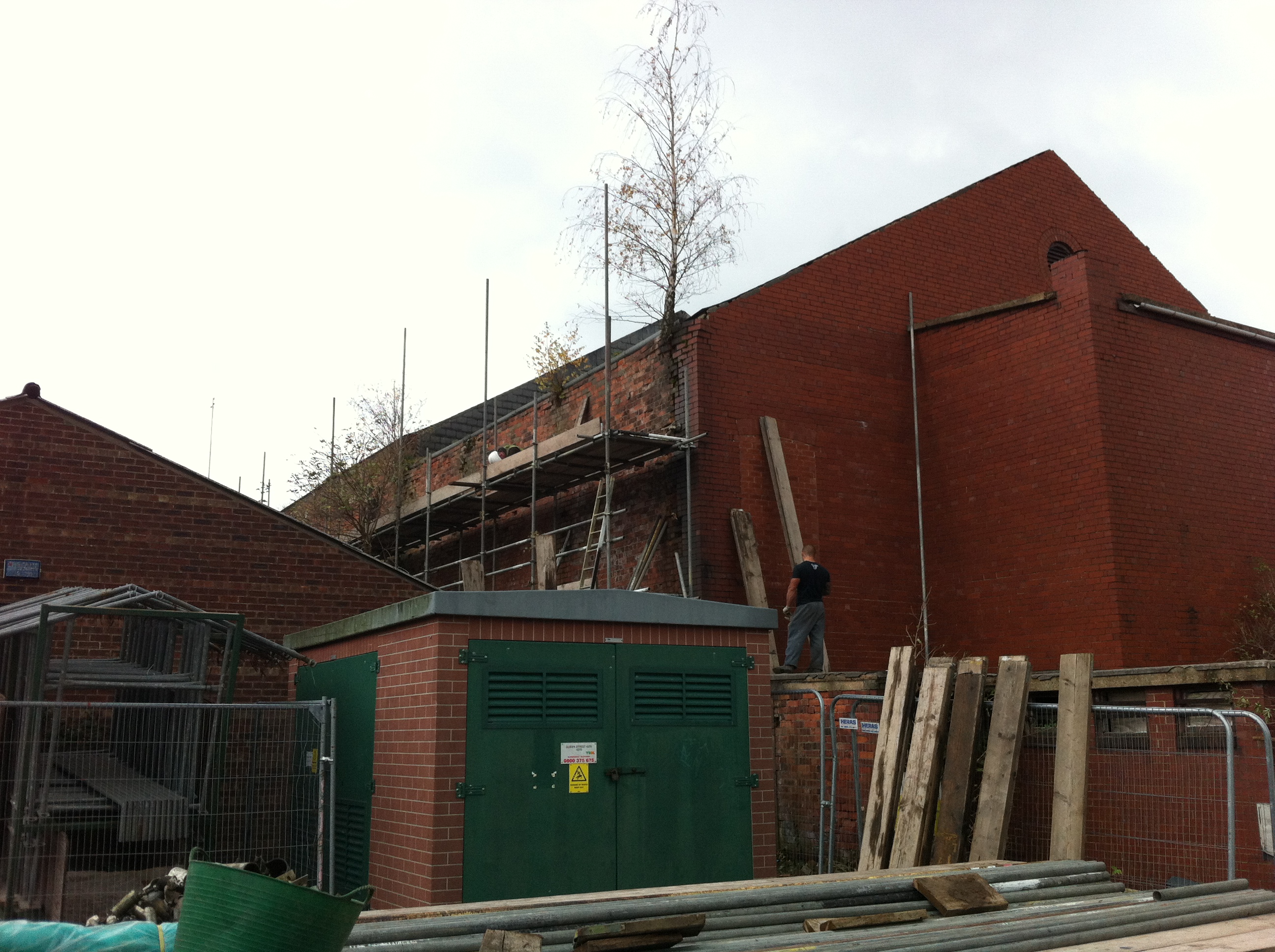 Demolition of the southern wall