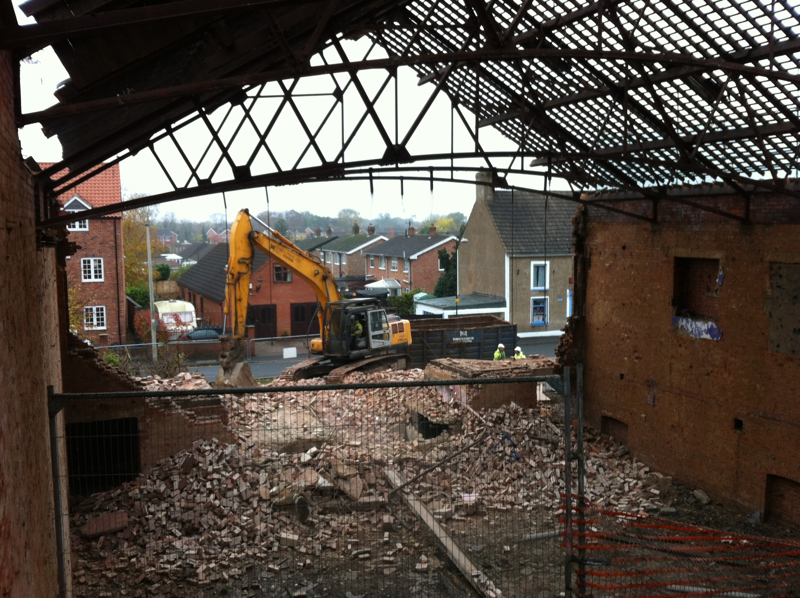 Demolition of the southern wall