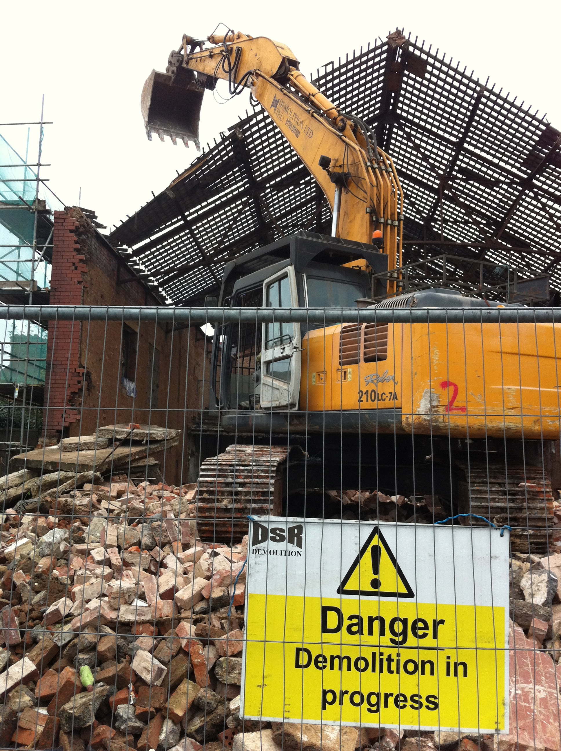 Demolition of the southern wall